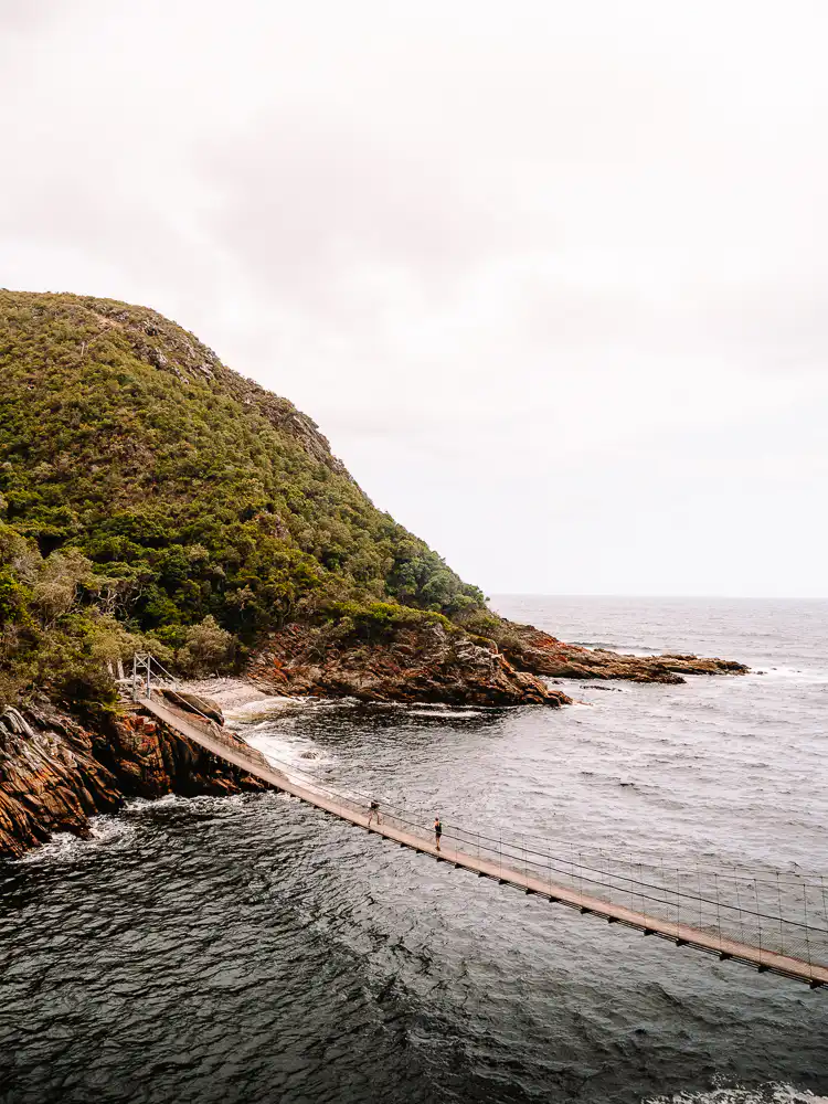 Suspension bridge across the Storms River mouth in Tsitsikama