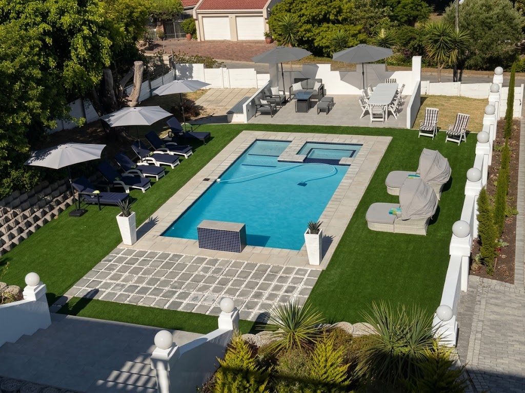 The Oasis, loungers and outdoor seating seen from above